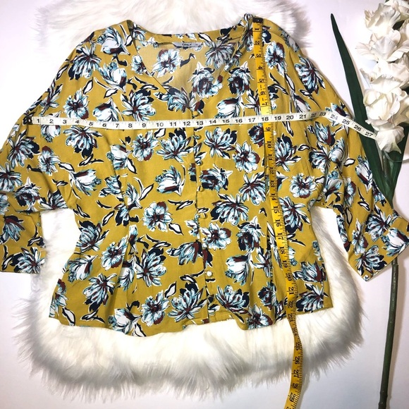 Only Mustard & Navy floral top - Picture 8 of 12